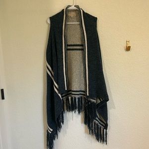 Paper Crane Reversible Knit Long Wrap Vest